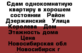 Сдам однокомнатную квартиру в хорошем состоянии › Район ­ Дзержинский › Улица ­ Королева › Дом ­ 27 › Этажность дома ­ 5 › Цена ­ 12 000 - Новосибирская обл., Новосибирск г. Недвижимость » Квартиры аренда   . Новосибирская обл.,Новосибирск г.